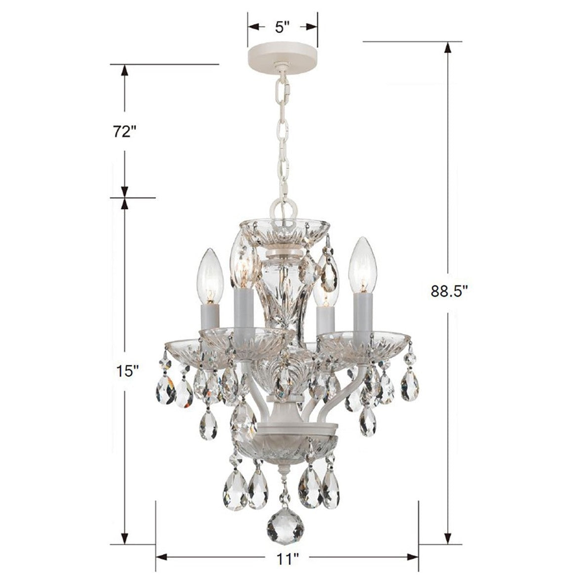 Crystorama - 5534-WW-CL-S - Four Light Mini Chandelier - Welton - Wet White