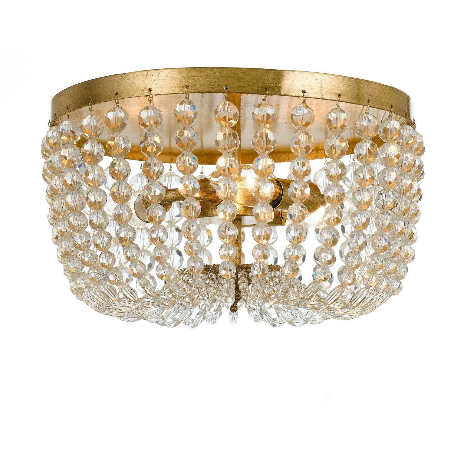 Crystorama - 600-GA - Three Light Flush Mount - Rylee - Antique Gold