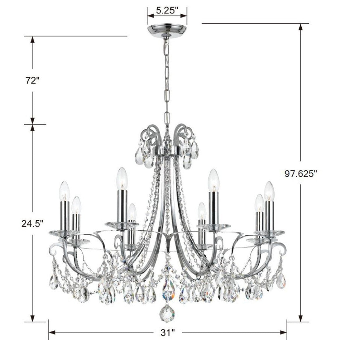 Crystorama - 6828-CH-CL-SAQ - Eight Light Chandelier - Othello - Polished Chrome