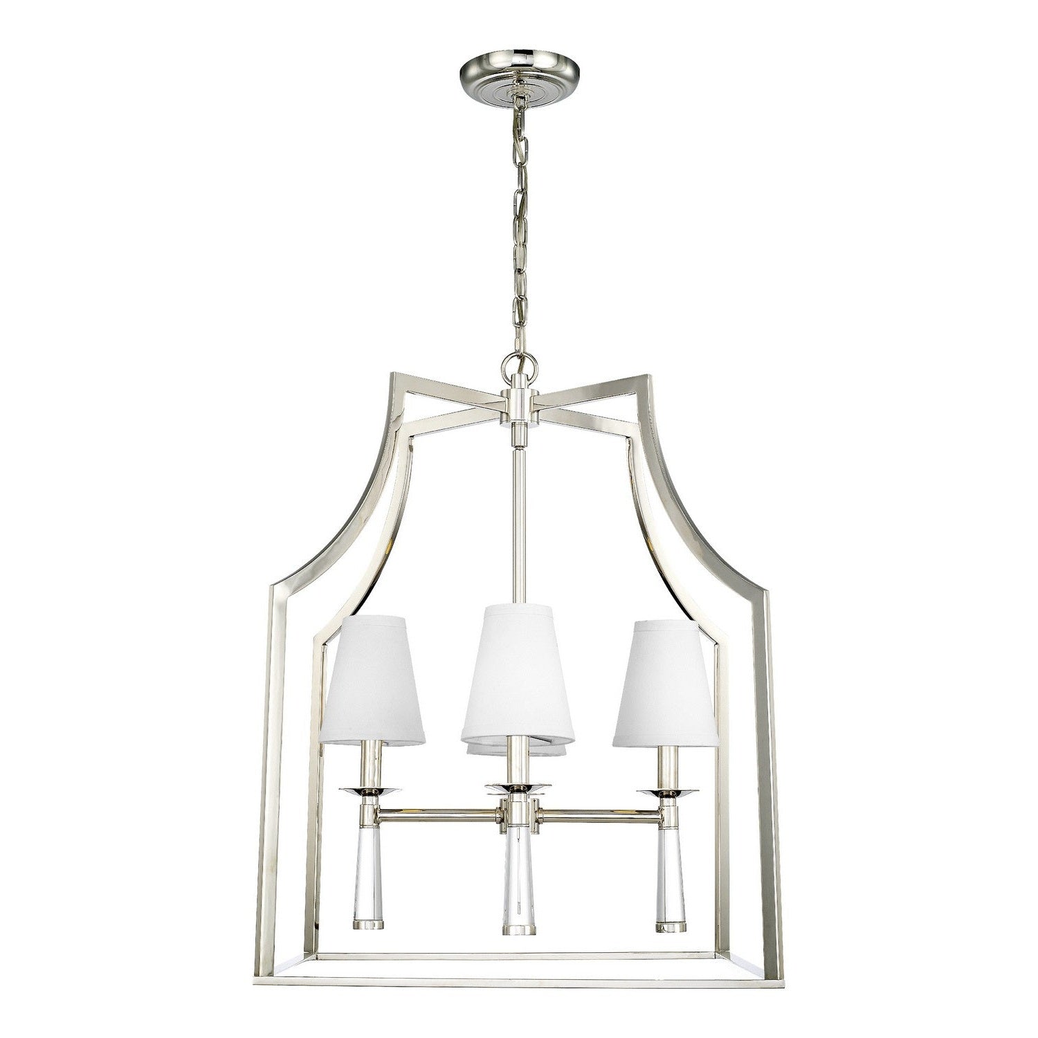 Crystorama - 8864-PN - Four Light Chandelier - Baxter - Polished Nickel