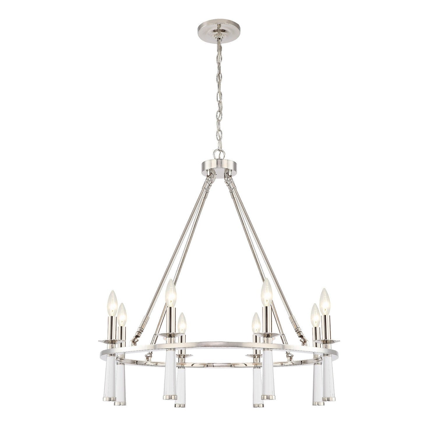 Crystorama - 8867-PN - Eight Light Chandelier - Baxter - Polished Nickel
