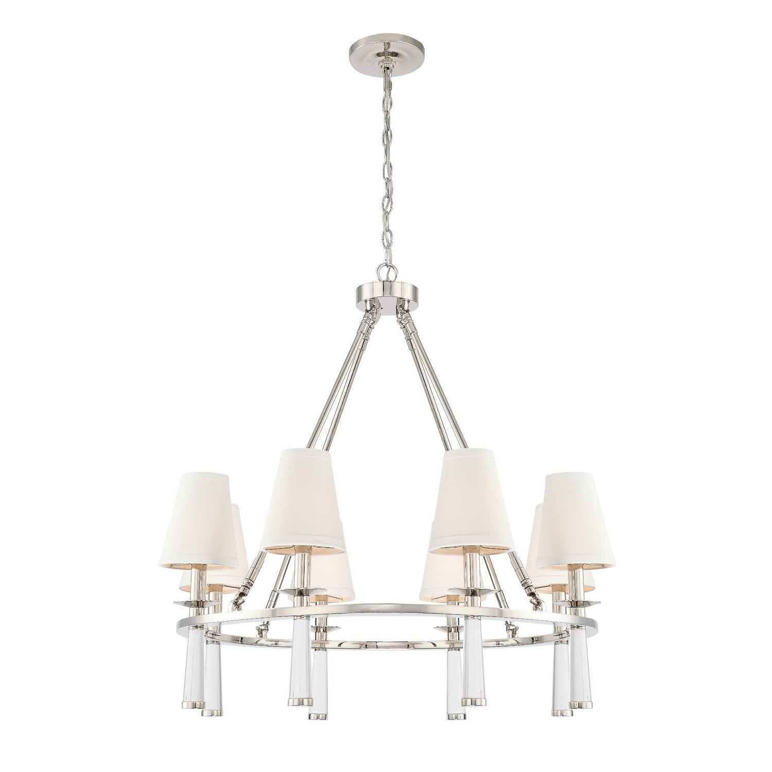 Crystorama - 8867-PN - Eight Light Chandelier - Baxter - Polished Nickel