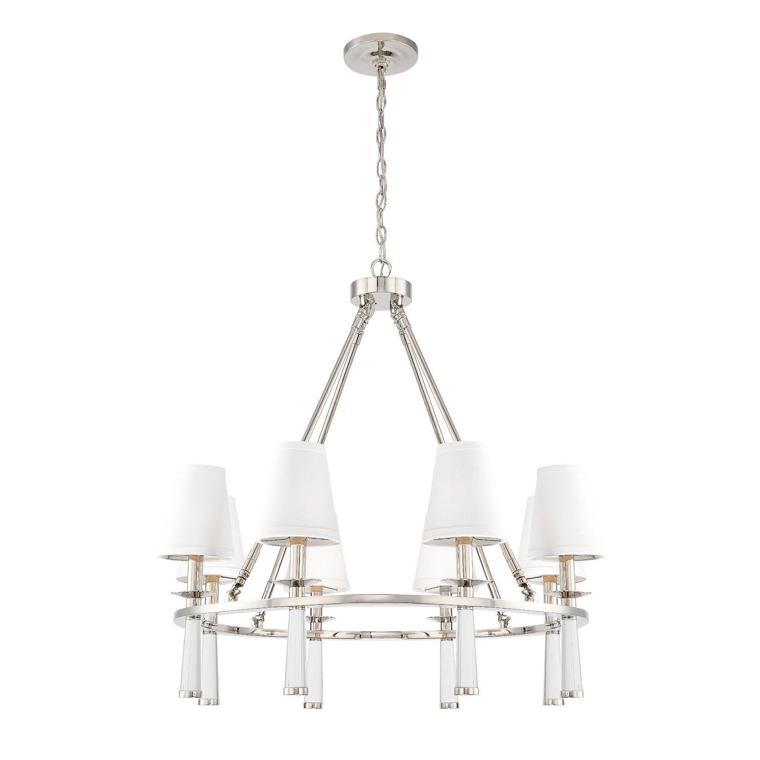 Crystorama - 8867-PN - Eight Light Chandelier - Baxter - Polished Nickel