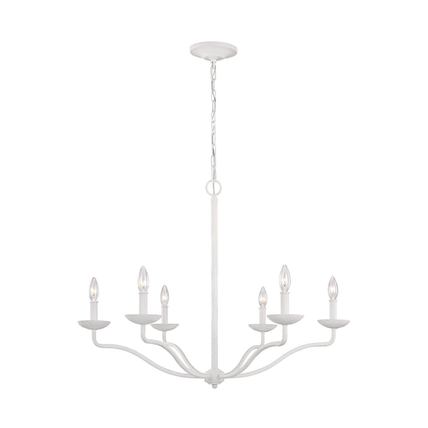 Visual Comfort Studio - F3130/6PSW - Six Light Chandelier - Annie - Plaster White