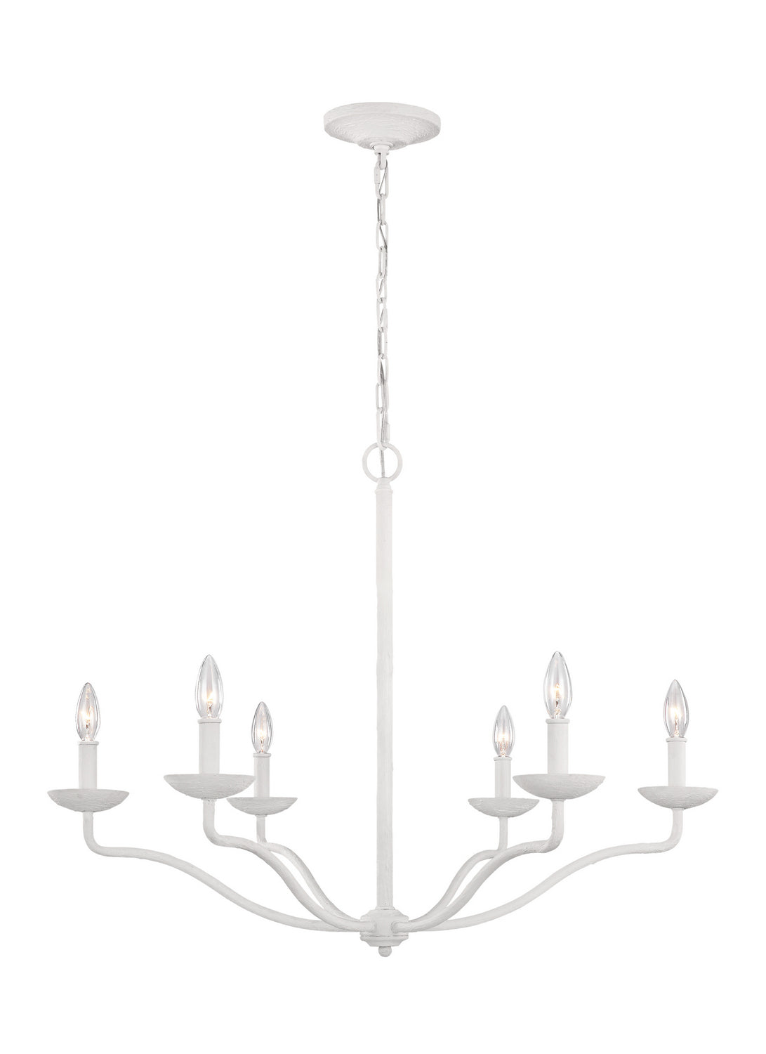 Visual Comfort Studio - F3130/6PSW - Six Light Chandelier - Annie - Plaster White