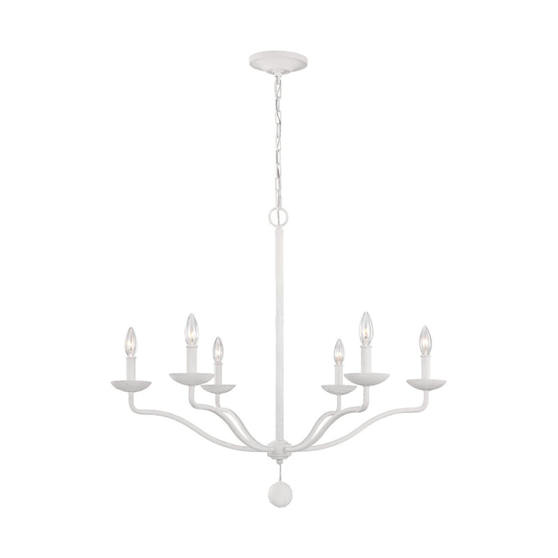 Visual Comfort Studio - F3130/6PSW - Six Light Chandelier - Annie - Plaster White