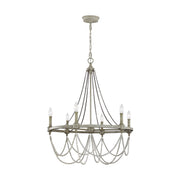 Visual Comfort Studio - F3132/6FWO/DWW - Six Light Chandelier - Beverly - French Washed Oak / Distressed White Wood