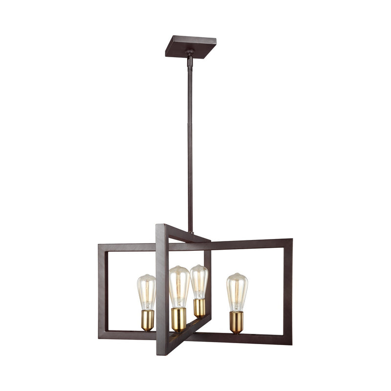 Visual Comfort Studio - F3145/4NWB - Four Light Chandelier - Finnegan - New World Bronze