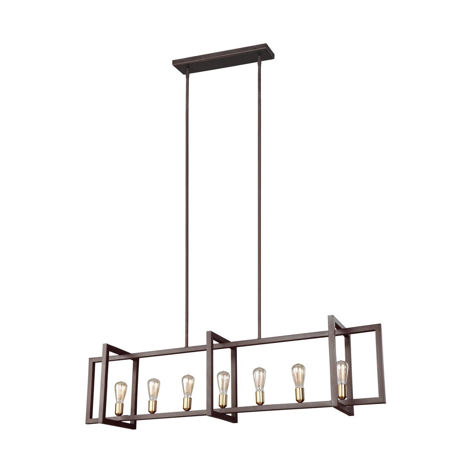 Visual Comfort Studio - F3148/7NWB - Seven Light Island Chandelier - Finnegan - New World Bronze