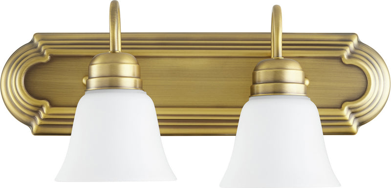 Quorum - 5094-2-80 - Two Light Vanity - Aged Brass w/ Satin Opal