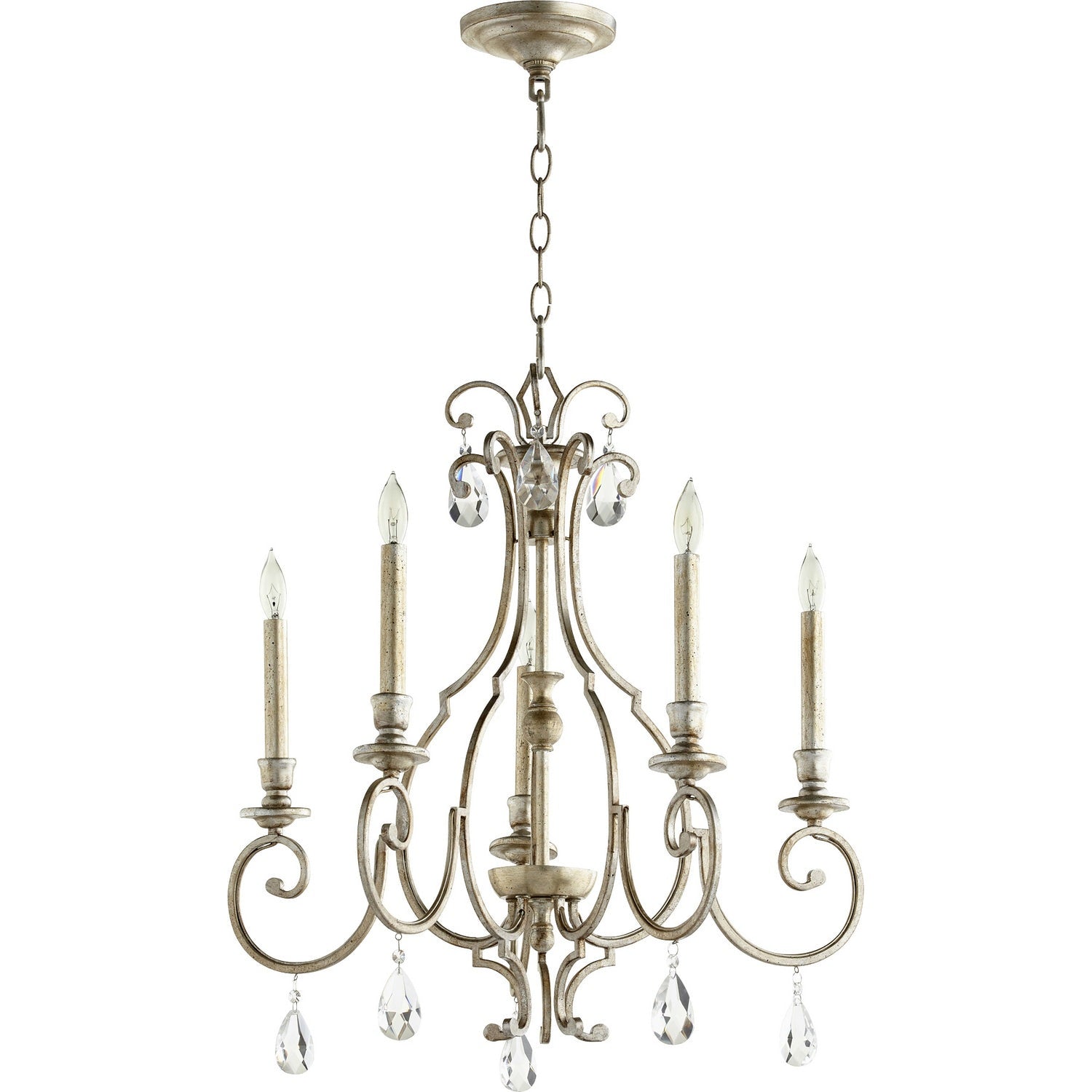 Quorum - 6014-5-60 - Five Light Chandelier - Ansley - Aged Silver Leaf