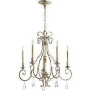 Quorum - 6014-5-60 - Five Light Chandelier - Ansley - Aged Silver Leaf