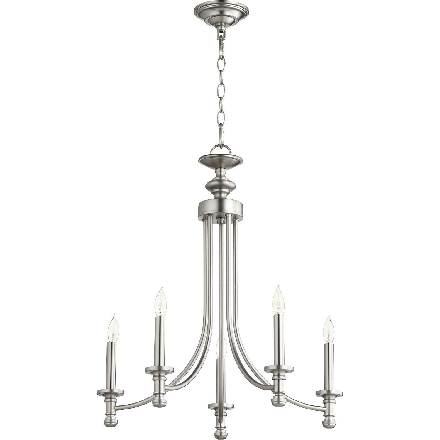 Quorum - 6022-5-65 - Five Light Chandelier - Rossington - Satin Nickel