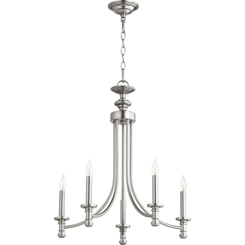 Quorum - 6022-5-65 - Five Light Chandelier - Rossington - Satin Nickel