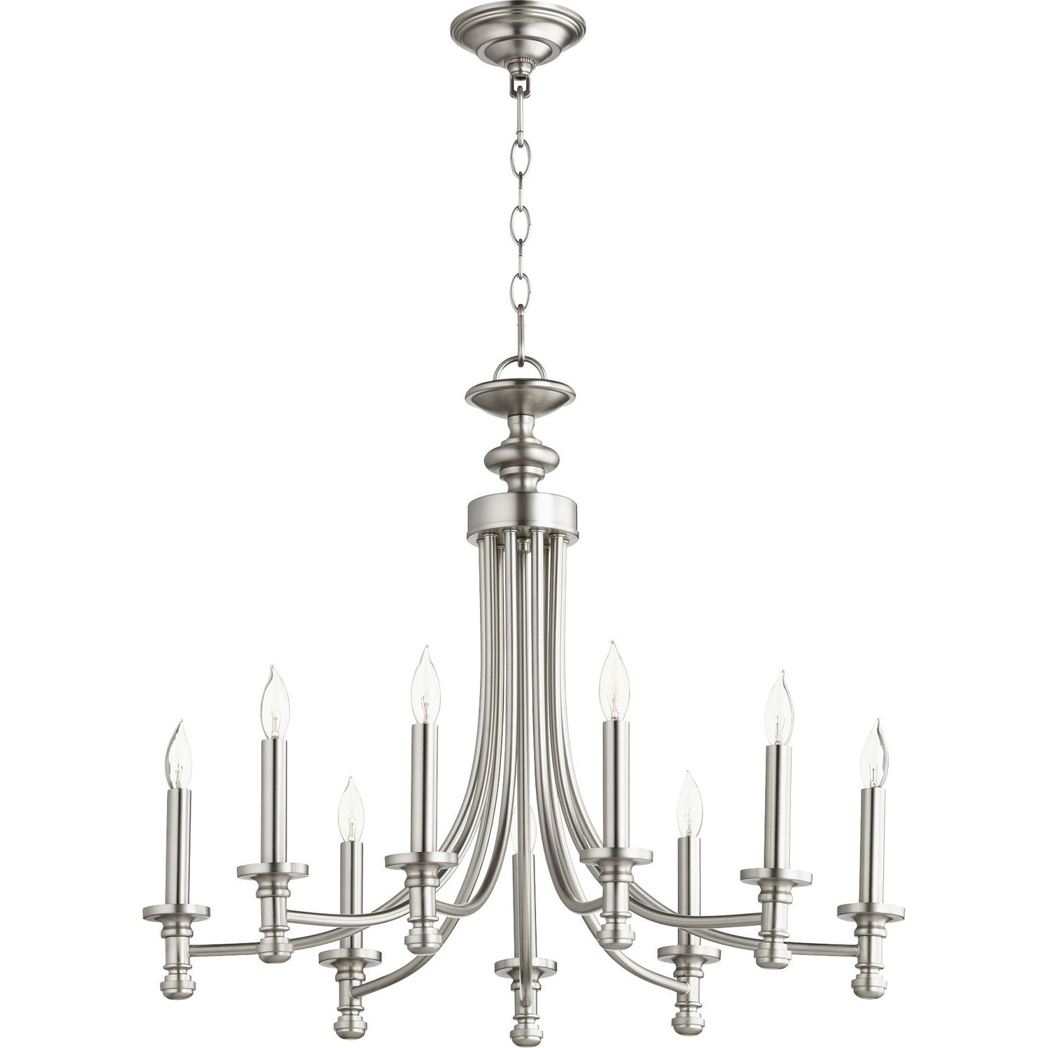 Quorum - 6022-9-65 - Nine Light Chandelier - Rossington - Satin Nickel