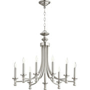 Quorum - 6022-9-65 - Nine Light Chandelier - Rossington - Satin Nickel