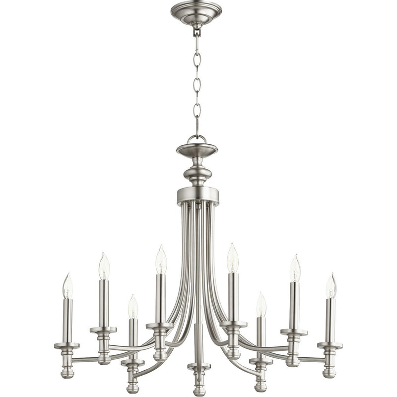 Quorum - 6022-9-65 - Nine Light Chandelier - Rossington - Satin Nickel