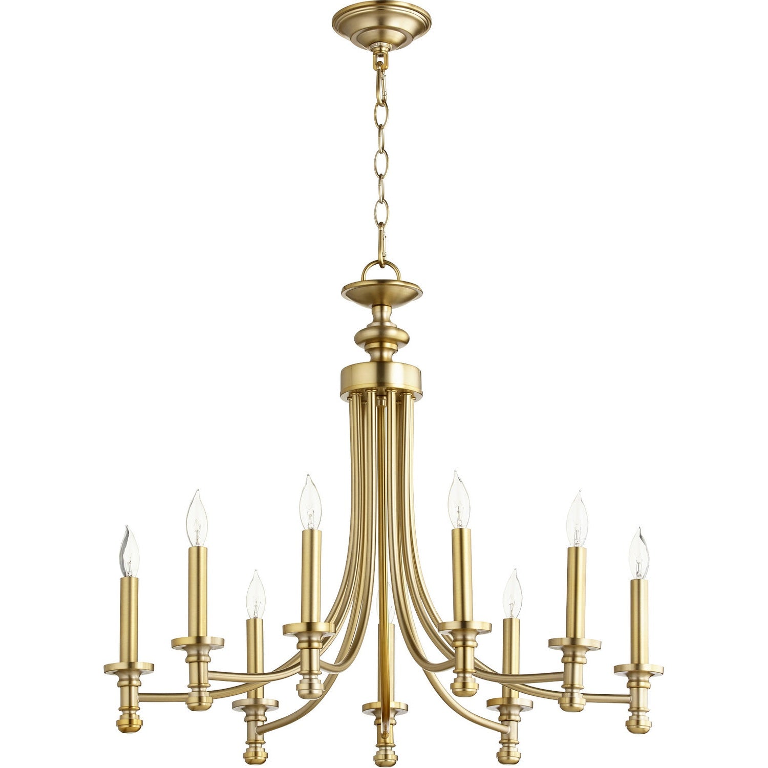 Quorum - 6022-9-80 - Nine Light Chandelier - Rossington - Aged Brass