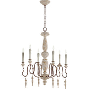 Quorum - 6052-6-156 - Six Light Chandelier - La Maison - Manchester Grey w/ Rust Accents