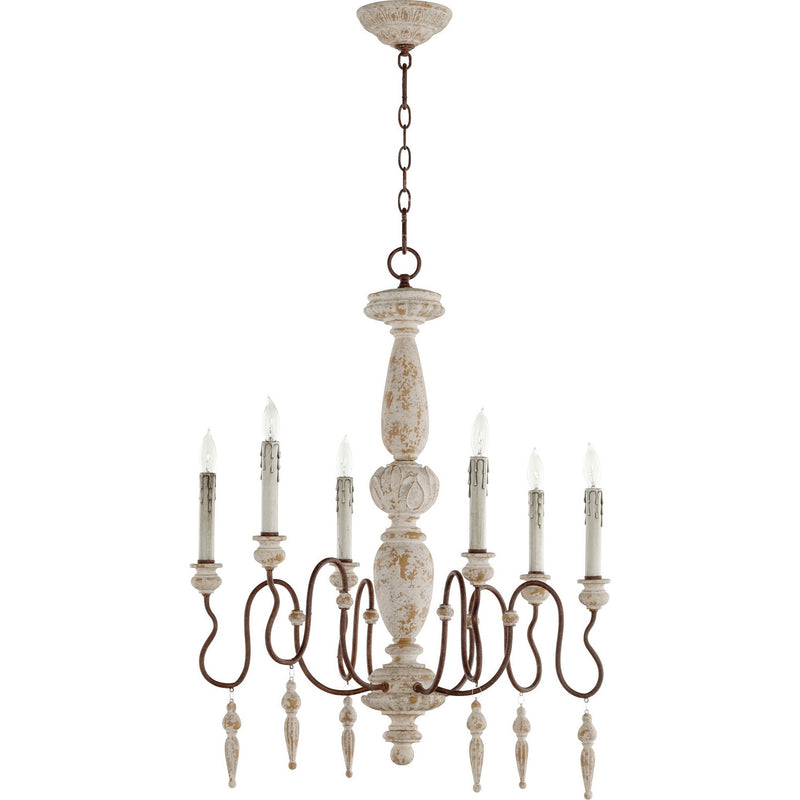Quorum - 6052-6-156 - Six Light Chandelier - La Maison - Manchester Grey w/ Rust Accents