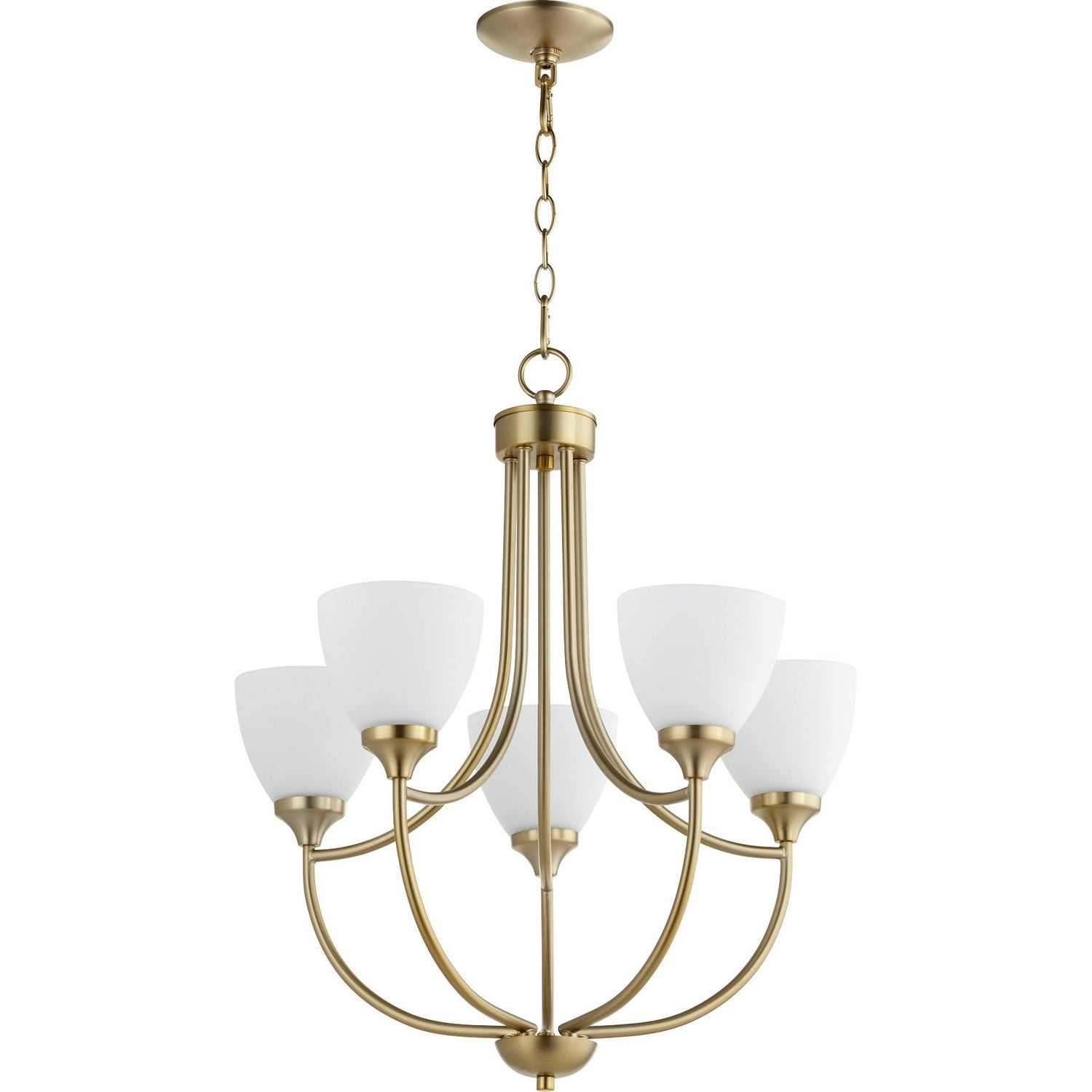Quorum - 6059-5-80 - Five Light Chandelier - Enclave - Aged Brass