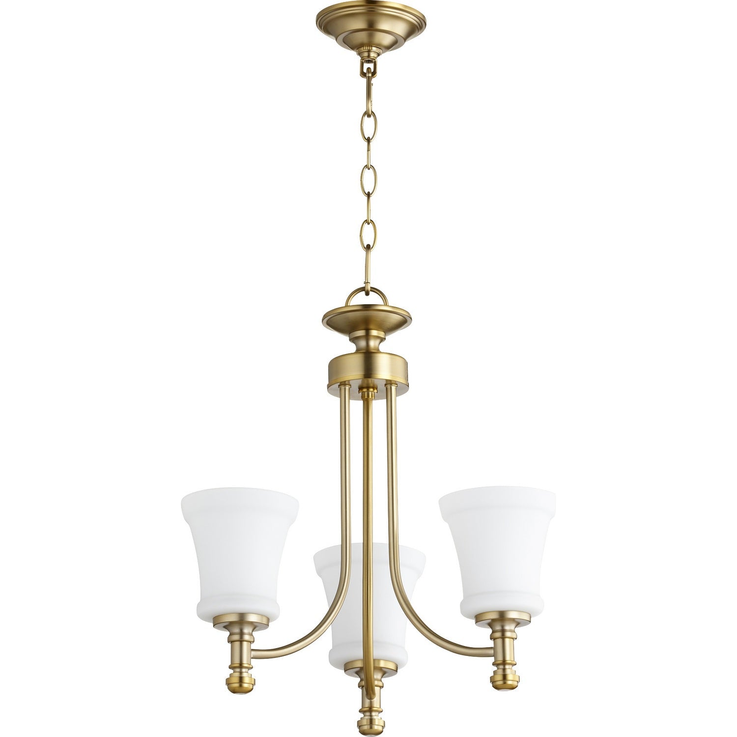 Quorum - 6122-3-80 - Three Light Chandelier - Rossington - Aged Brass