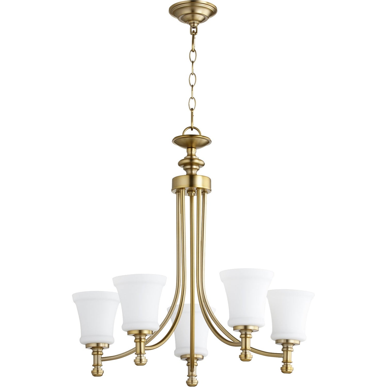Quorum - 6122-5-80 - Five Light Chandelier - Rossington - Aged Brass