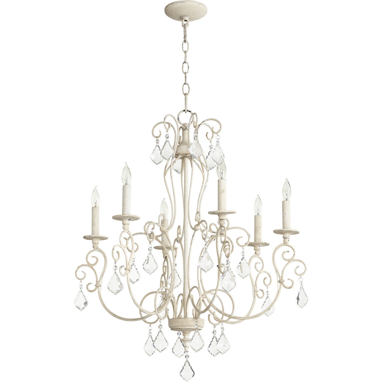 Quorum - 6205-6-70 - Six Light Chandelier - Ariel - Persian White