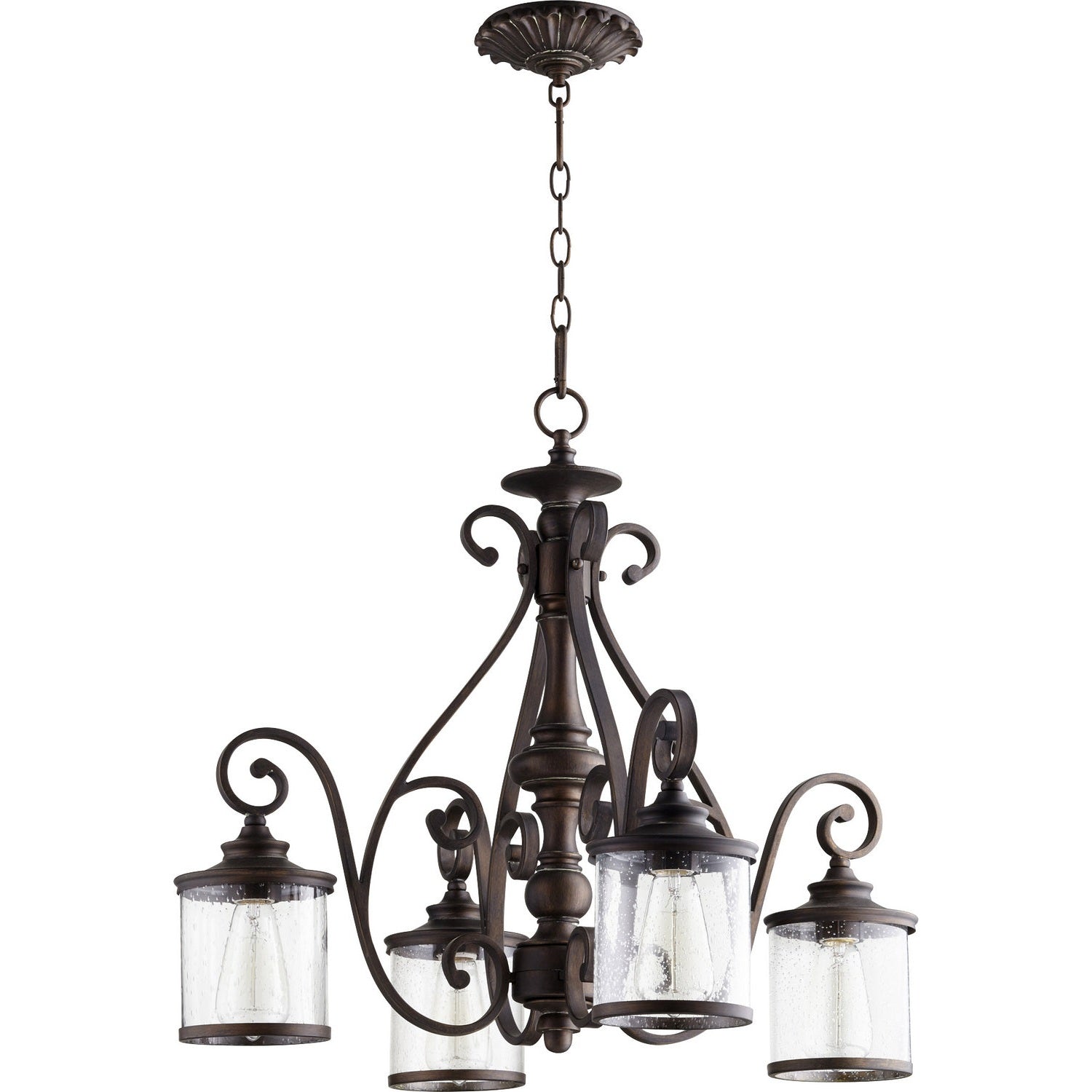 Quorum - 6473-4-39 - Four Light Chandelier - San Miguel - Vintage Copper