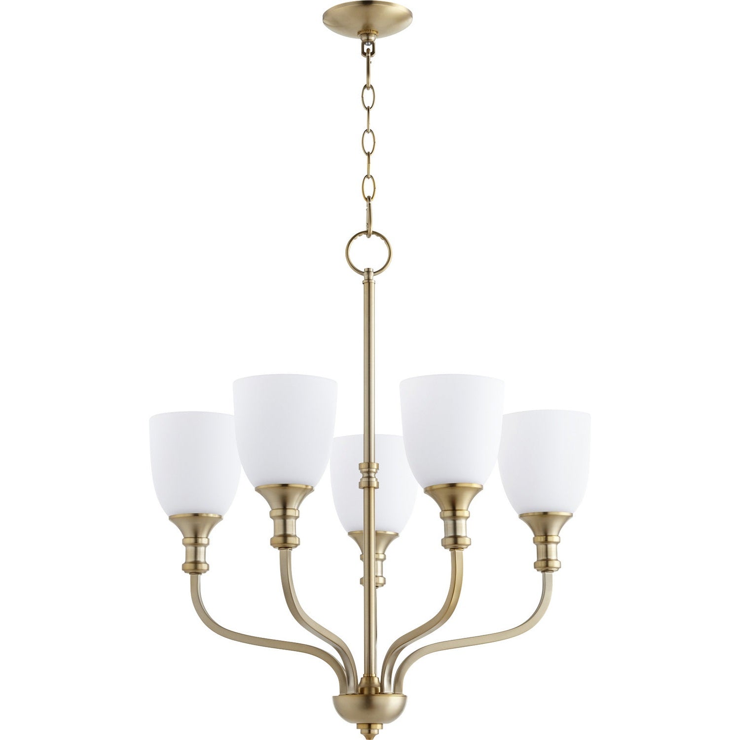 Quorum - 6811-5-80 - Five Light Chandelier - Richmond - Aged Brass