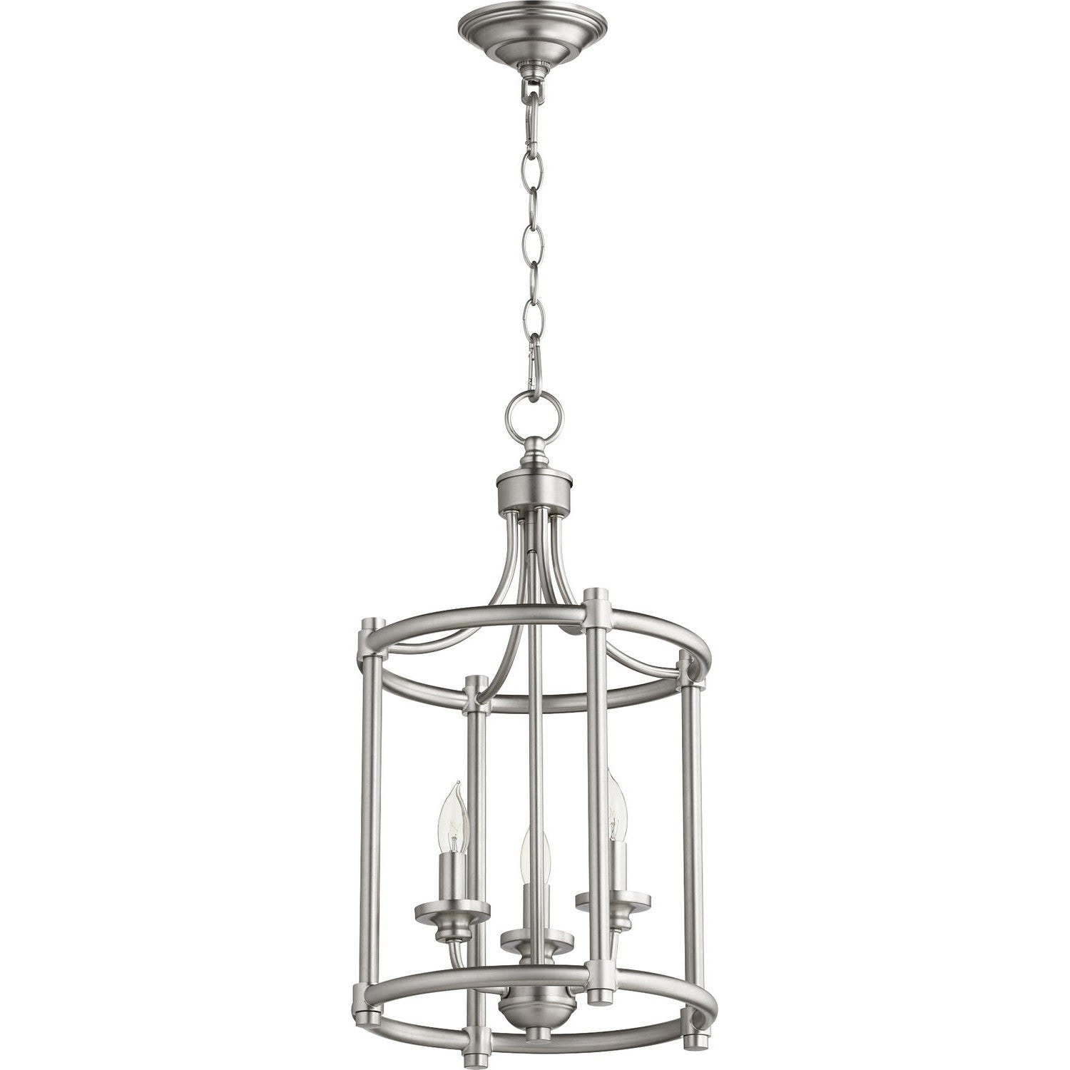 Quorum - 6822-3-65 - Three Light Entry Pendant - Rossington - Satin Nickel