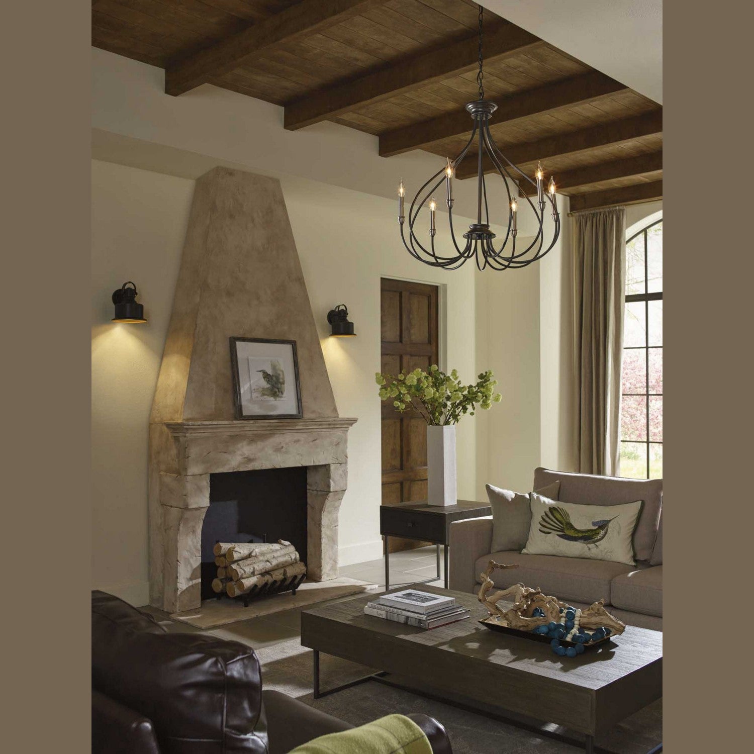 Progress Lighting - P400030-143 - Six Light Chandelier - Whisp - Graphite