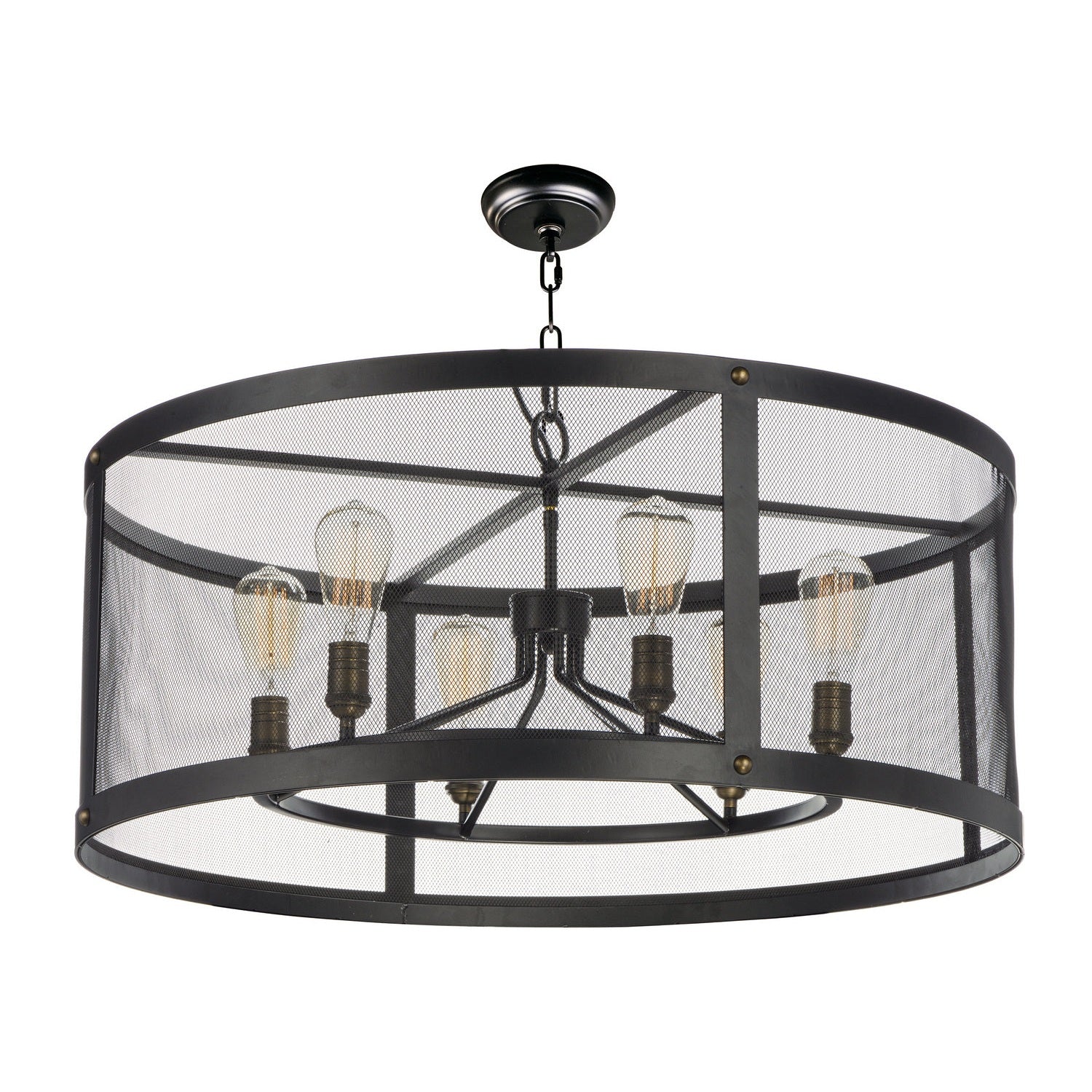 Maxim - 20114BKNAB - Six Light Chandelier - Palladium - Black / Natural Aged Brass