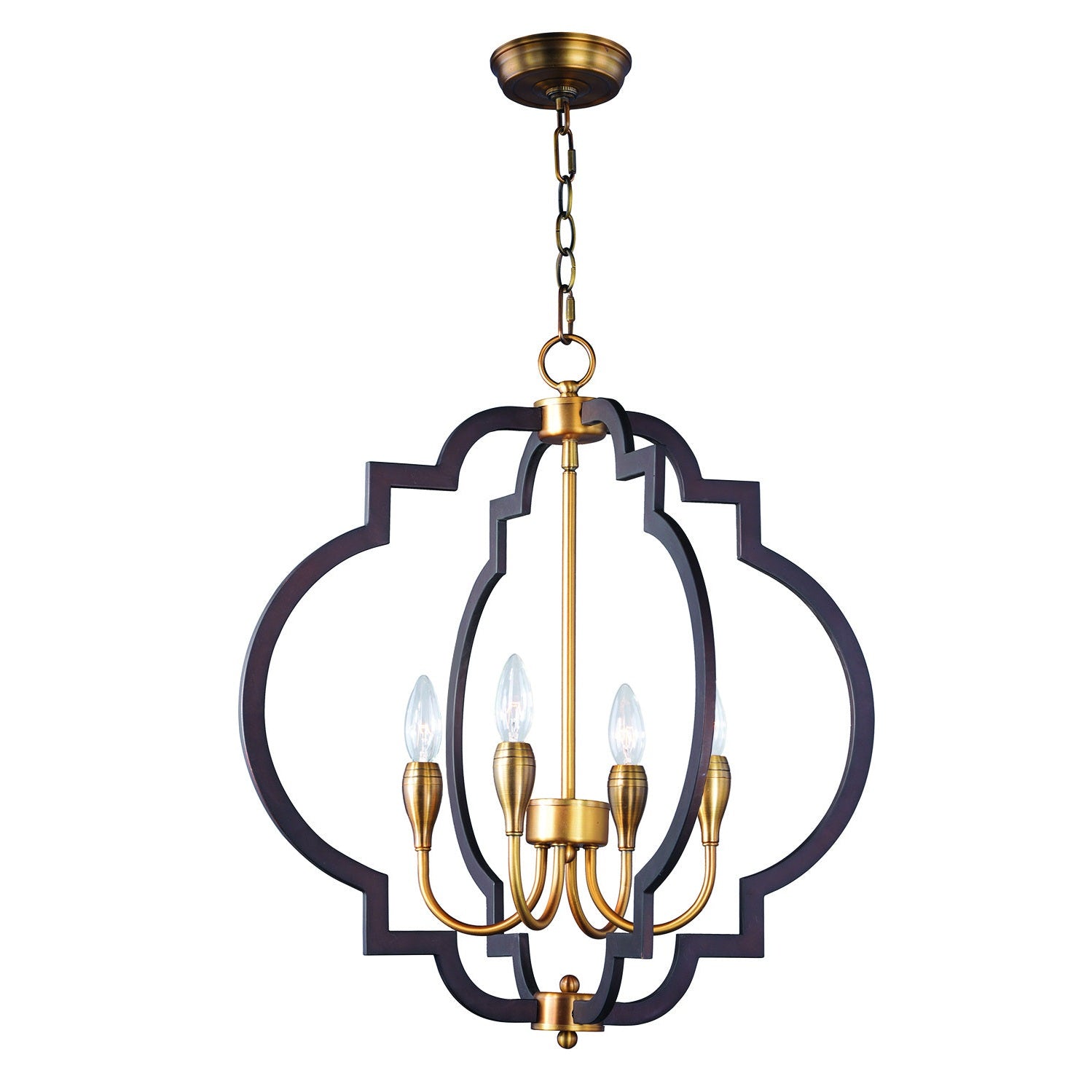 Maxim - 20293OIAB - Four Light Chandelier - Crest - Oil Rubbed Bronze / Antique Brass