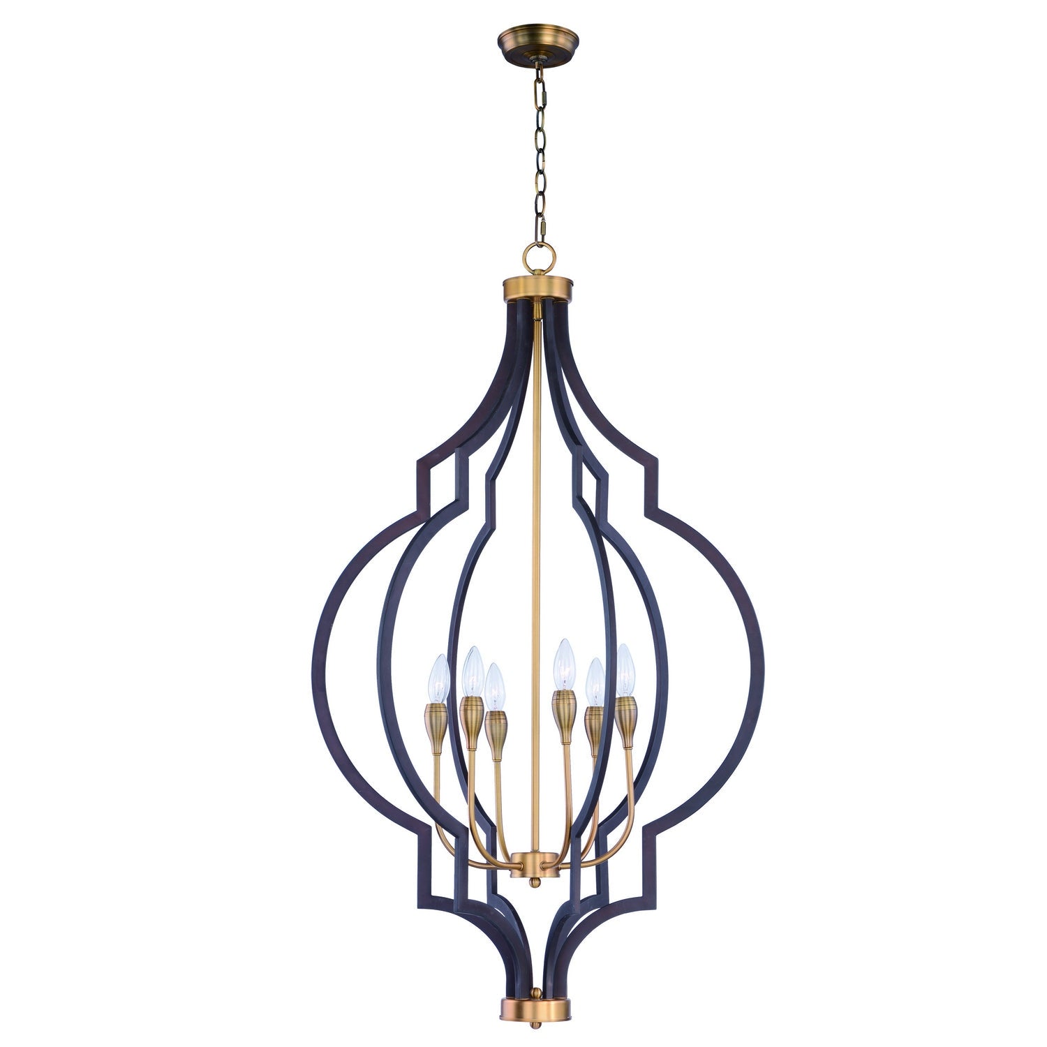 Maxim - 20296OIAB - Six Light Chandelier - Crest - Oil Rubbed Bronze / Antique Brass