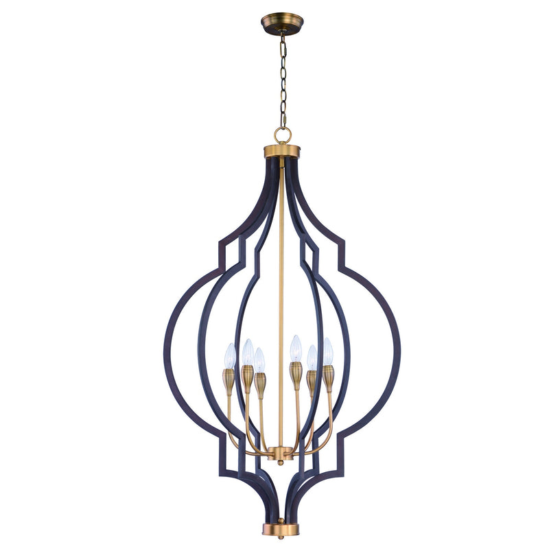 Maxim - 20296OIAB - Six Light Chandelier - Crest - Oil Rubbed Bronze / Antique Brass