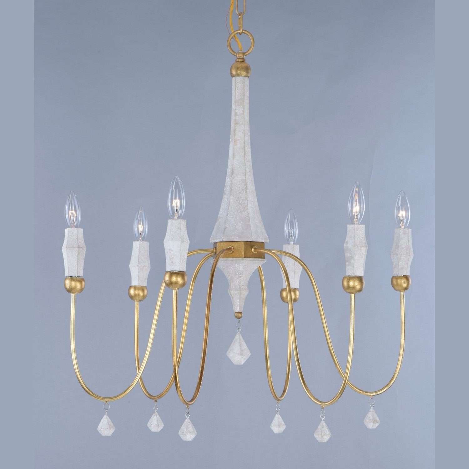 Maxim - 22436CSTGL - Six Light Chandelier - Claymore - Claystone / Gold Leaf