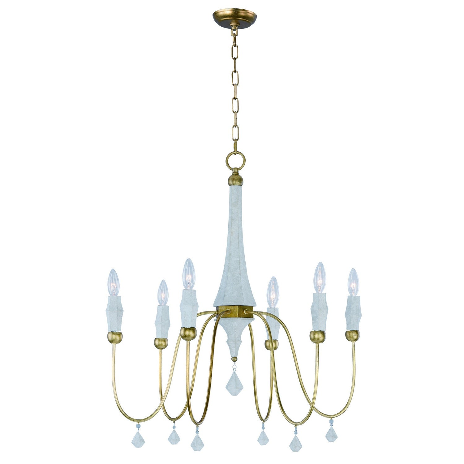 Maxim - 22436CSTGL - Six Light Chandelier - Claymore - Claystone / Gold Leaf