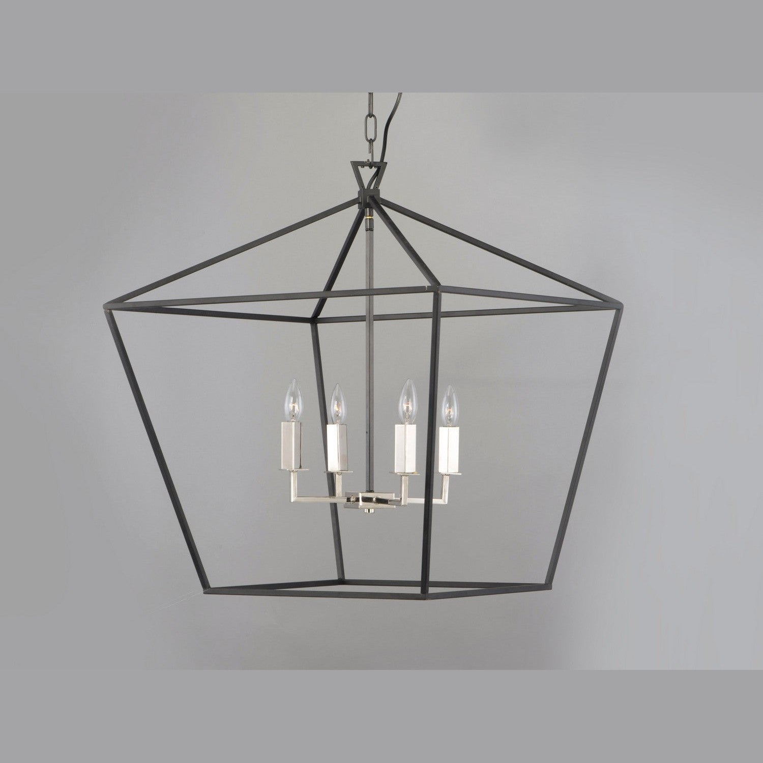 Maxim - 25155TXBPN - Four Light Chandelier - Abode - Textured Black / Polished Nickel