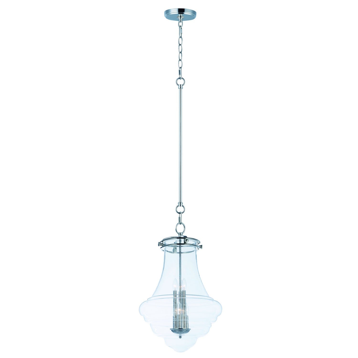Maxim - 25189CLPN - Six Light Pendant - Retro - Polished Nickel