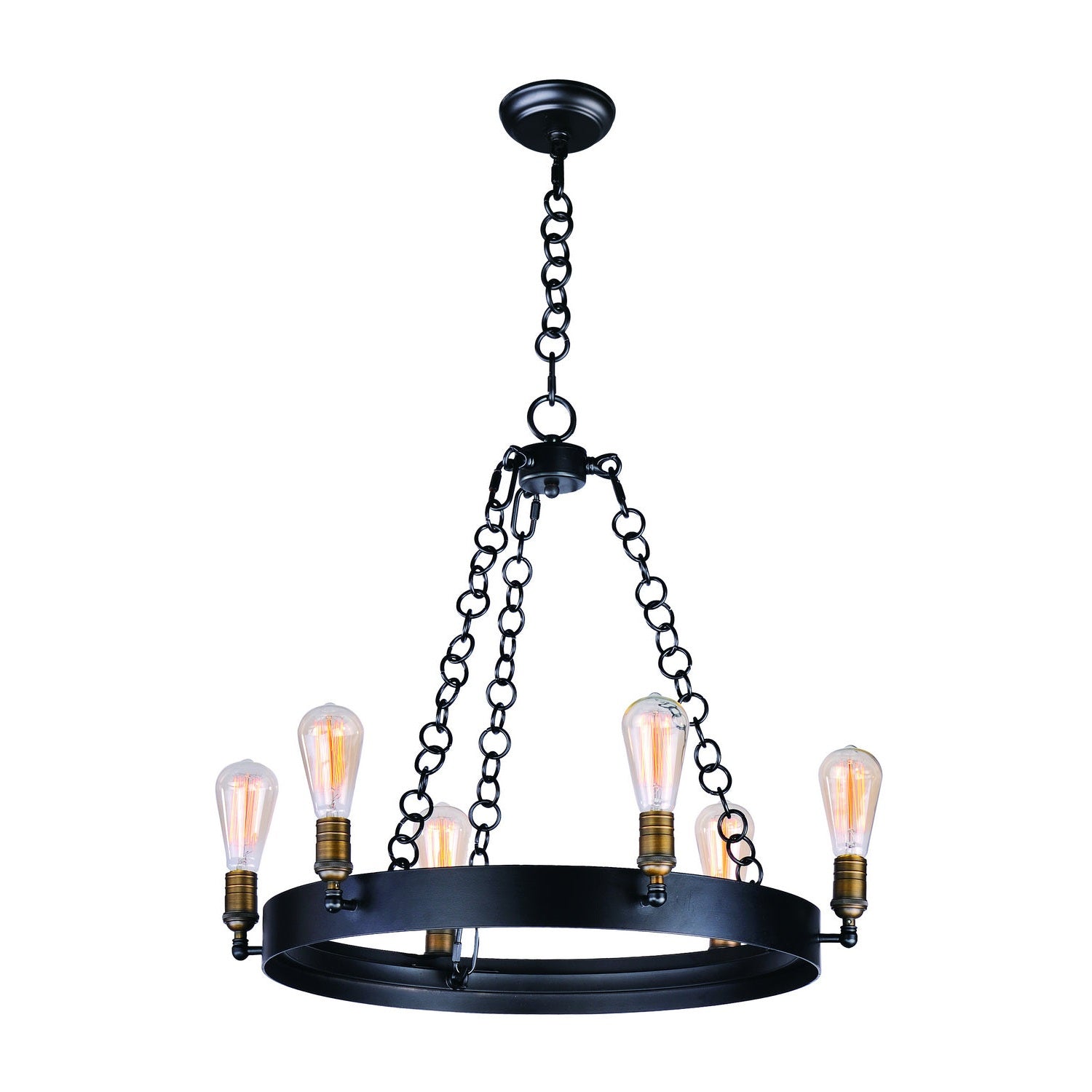 Maxim - 26273BKNAB - Six Light Chandelier - Noble - Black / Natural Aged Brass
