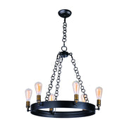 Maxim - 26273BKNAB - Six Light Chandelier - Noble - Black / Natural Aged Brass