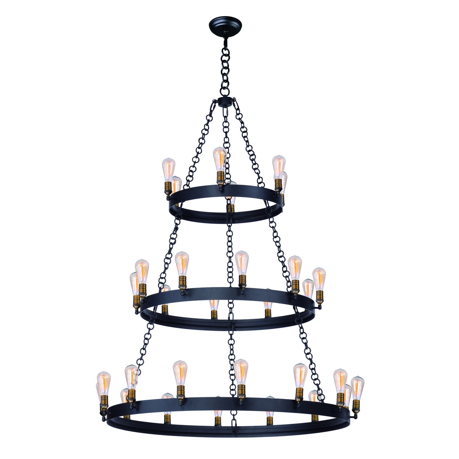 Maxim - 26278BKNAB - 30 Light Chandelier - Noble - Black / Natural Aged Brass