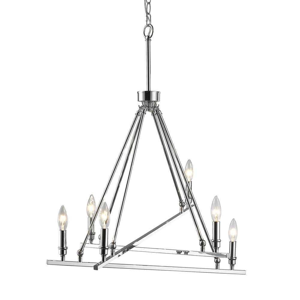 Golden - 2360-6 CH - Six Light Chandelier - Garvin - Chrome