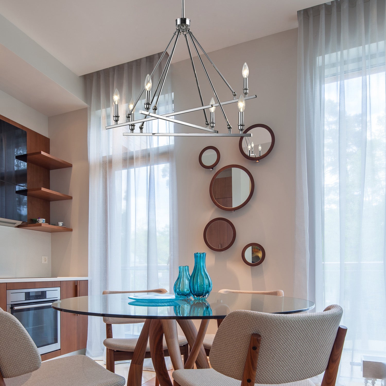 Golden - 2360-6 CH - Six Light Chandelier - Garvin - Chrome