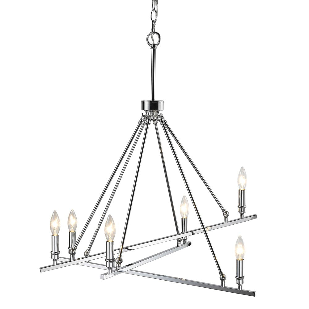 Golden - 2360-6 CH - Six Light Chandelier - Garvin - Chrome