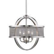 Golden - 3167-4P PW-PW - Four Light Pendant - Colson - Pewter