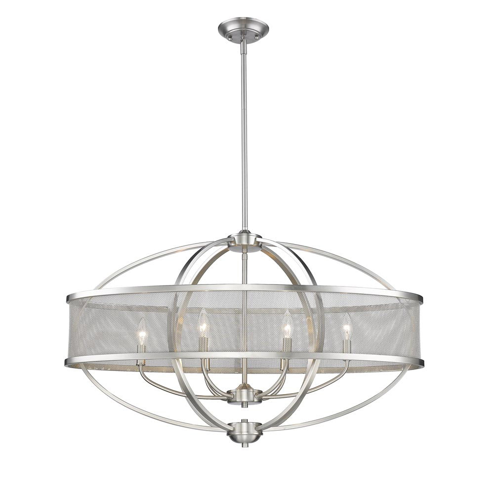 Golden - 3167-LP PW-PW - Six Light Linear Pendant - Colson - Pewter