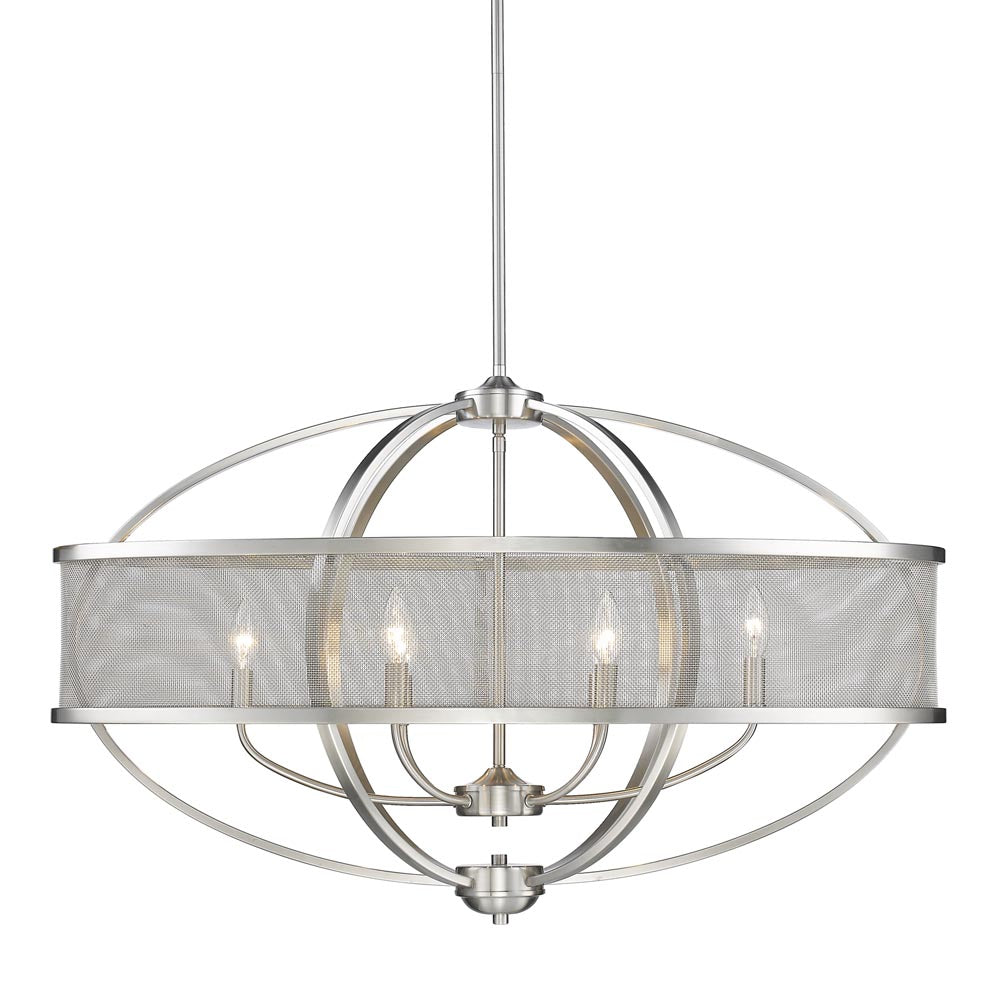 Golden - 3167-LP PW-PW - Six Light Linear Pendant - Colson - Pewter