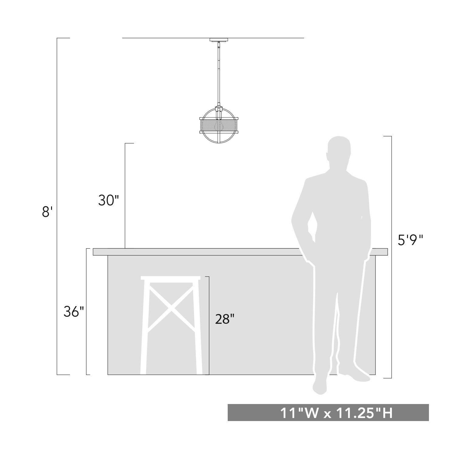 Golden - 3167-M1L PW-PW - One Light Mini Pendant - Colson - Pewter